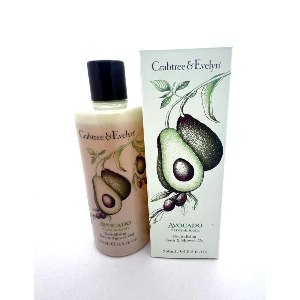 Crabtree & Evelyn AVOCADO OLIVE & BASIL Bath & Shower Gel OG 8.5 fl oz NEW